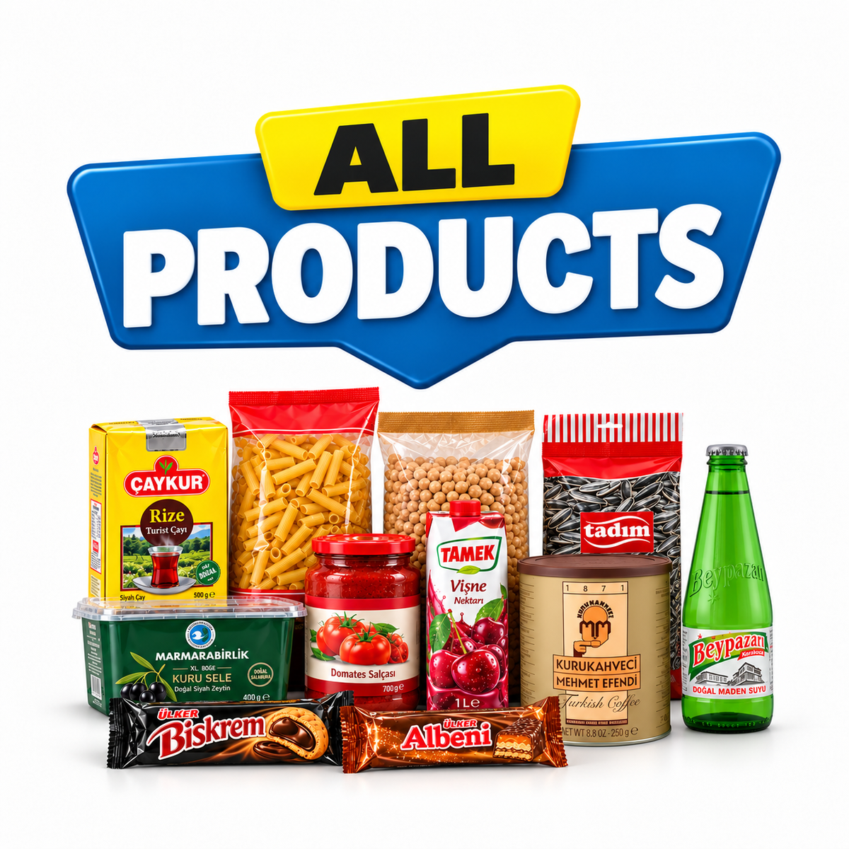 All Products — Turkish groceries including Mehmet Efendi coffee and Beypazari mineral water