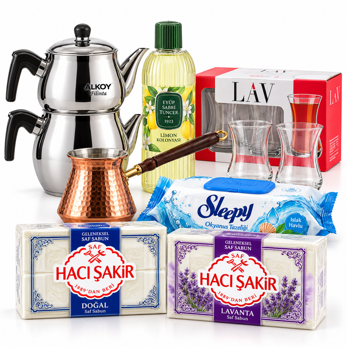 Home, Kitchen & Personal Care product assortment on a white background