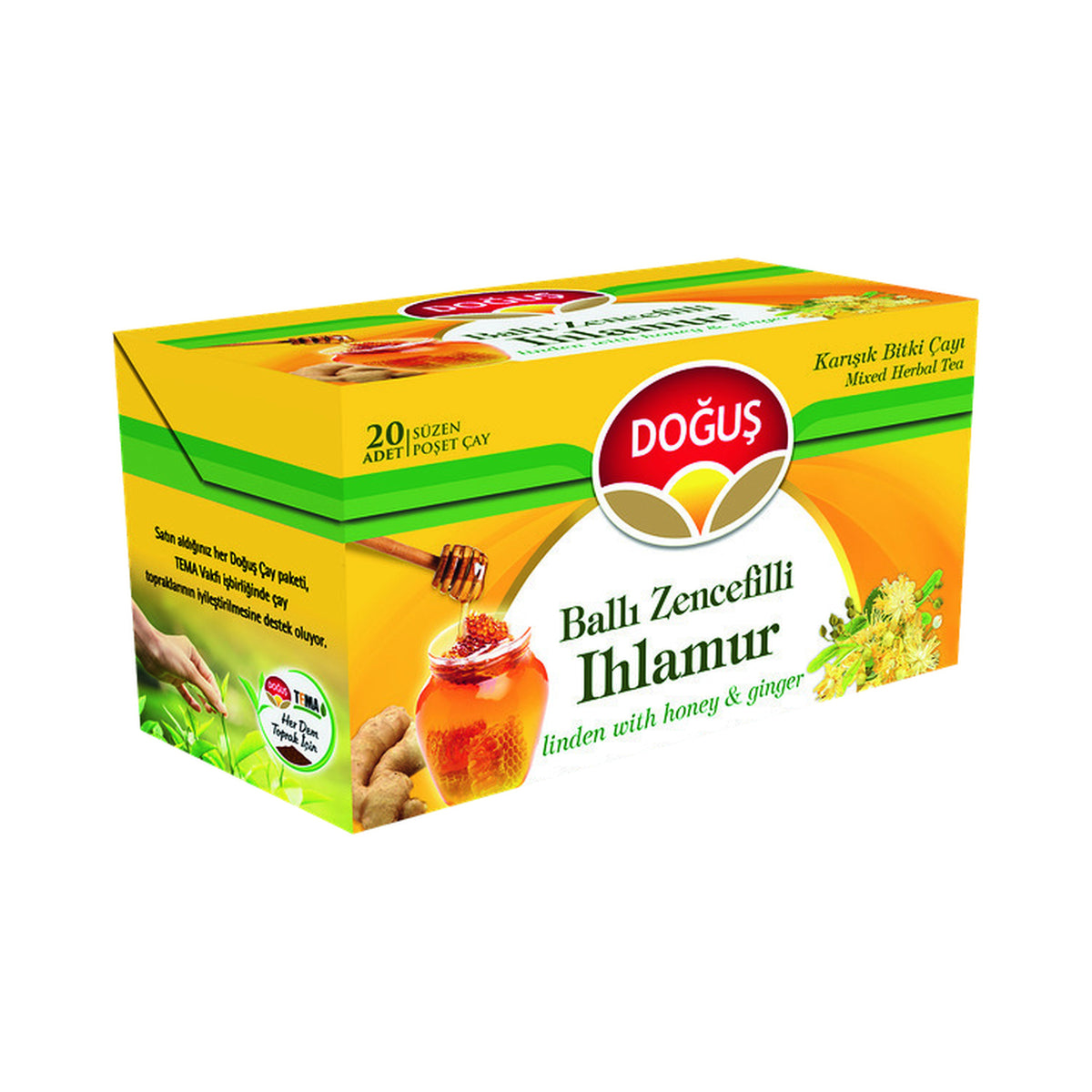Dogus Honey, Ginger & Linden Tea Bags 20-Pack