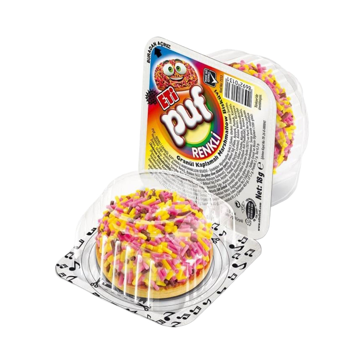 Eti Puf Colored Marshmallow Cookies 18 g