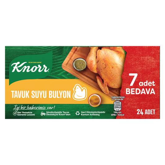 Knorr chicken bouillon — 24 tablets per retail pack; sold by the case