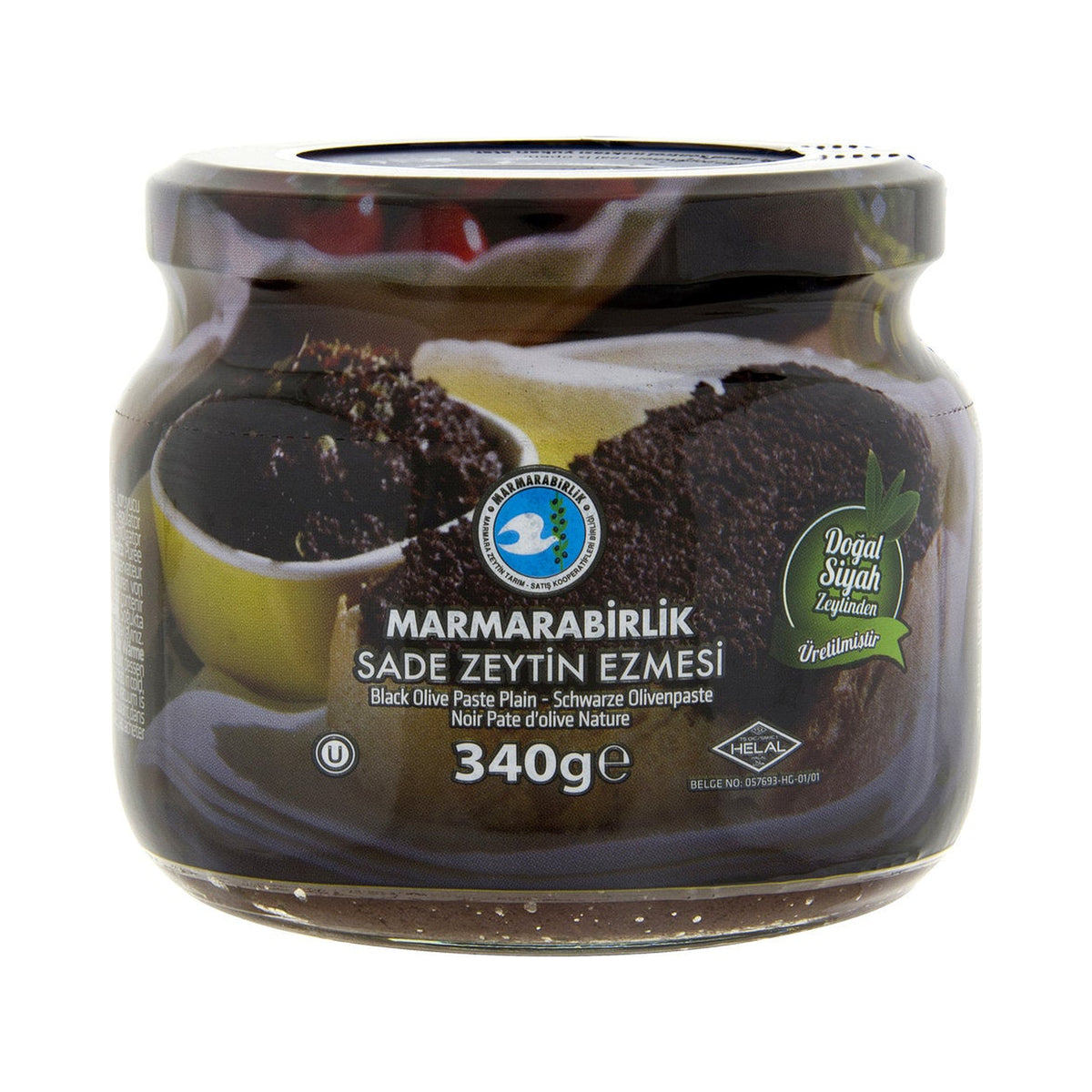 Marmara Birlik 340 g Black Olive Paste In Brine In Glass Jar