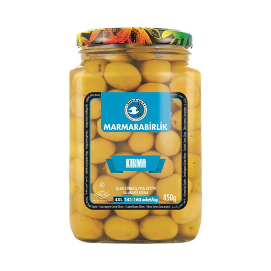 Marmara Birlik 850 g Green Split Green Olives In Brine In Glass Jar Max Acidity 2%, Max Salt % 6
