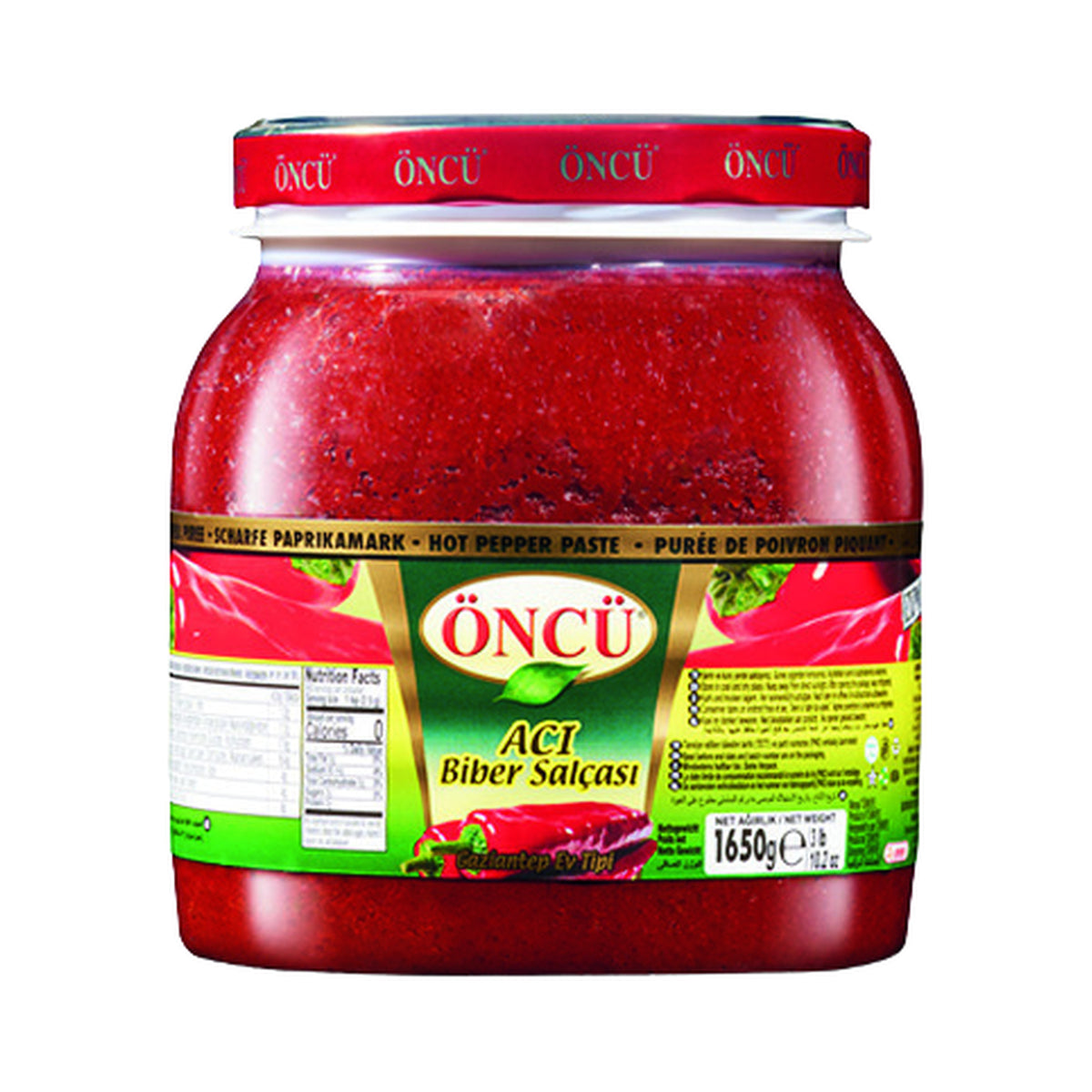 Oncu Hot Pepper Paste in Glass Jar 1650 g