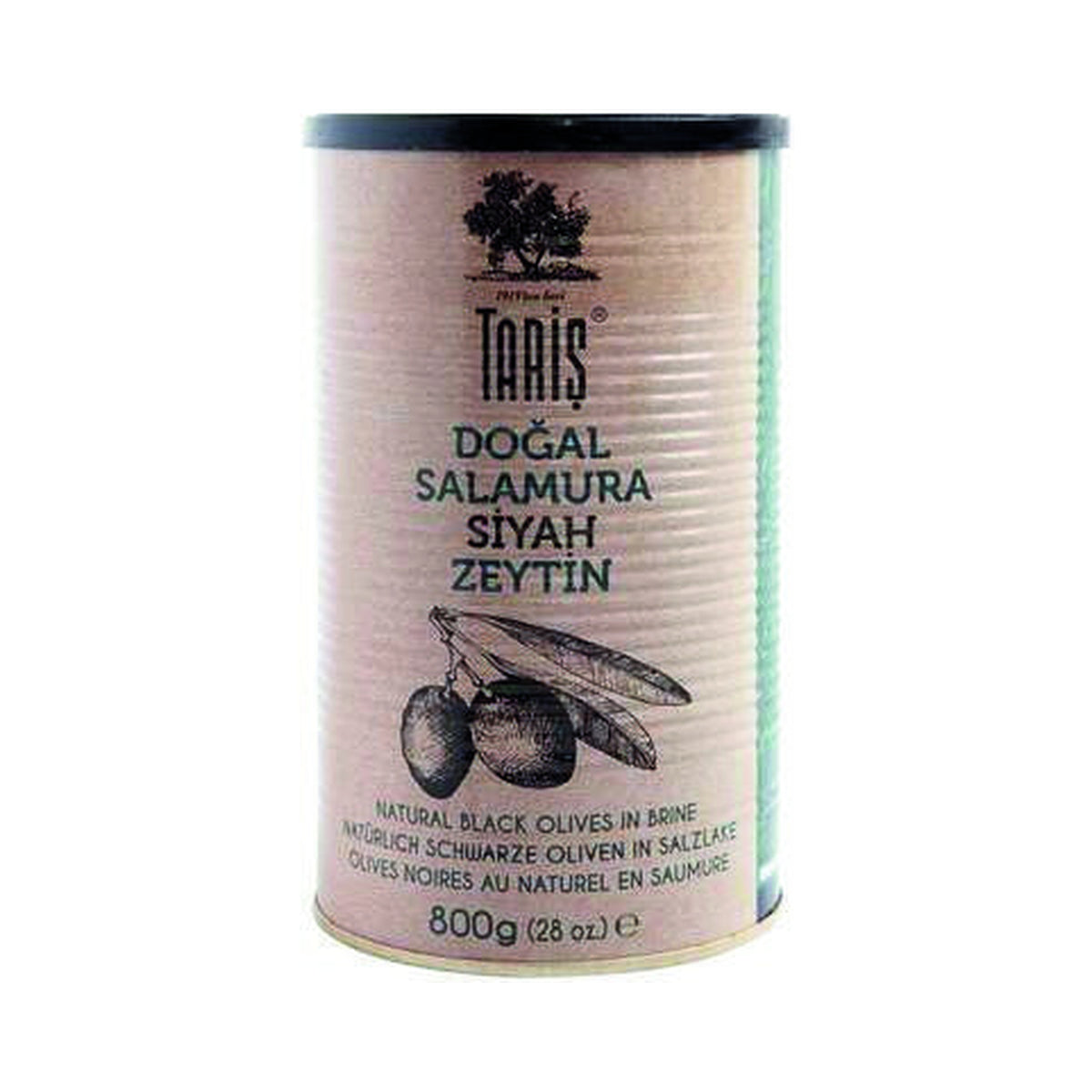 Taris Gemlik Black Olives (260-320) 1260 g (Drained 800 g) (Case of 6)