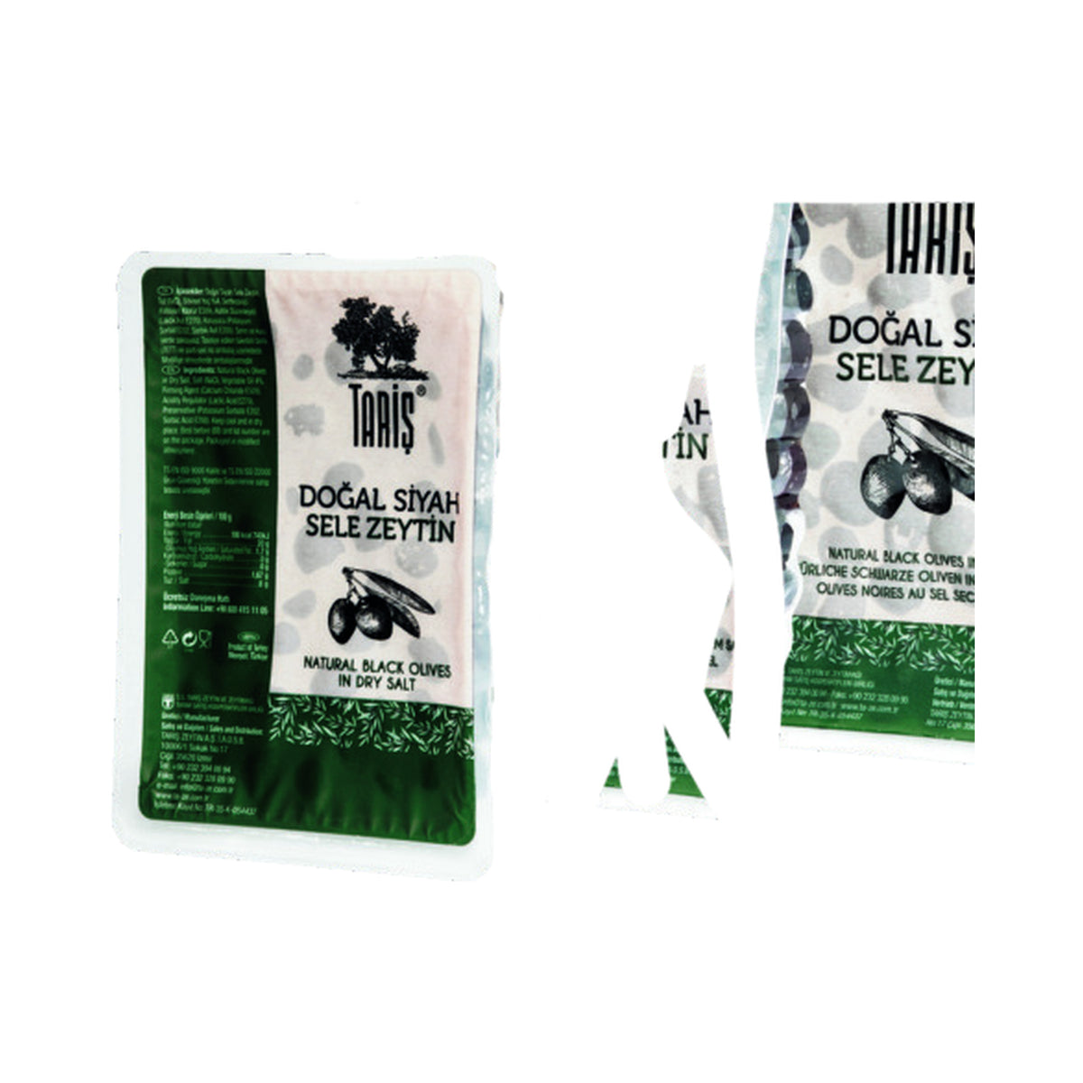 Taris Gemlik Black Olives (230-290) in Vacuum Pack 800 g (Case of 12)