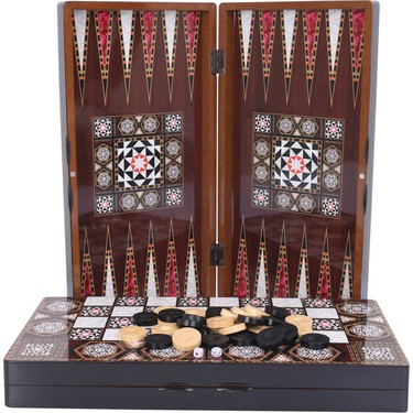 Izmir Mother of Pearl Inlaid Wood Backgammon Set — product photo