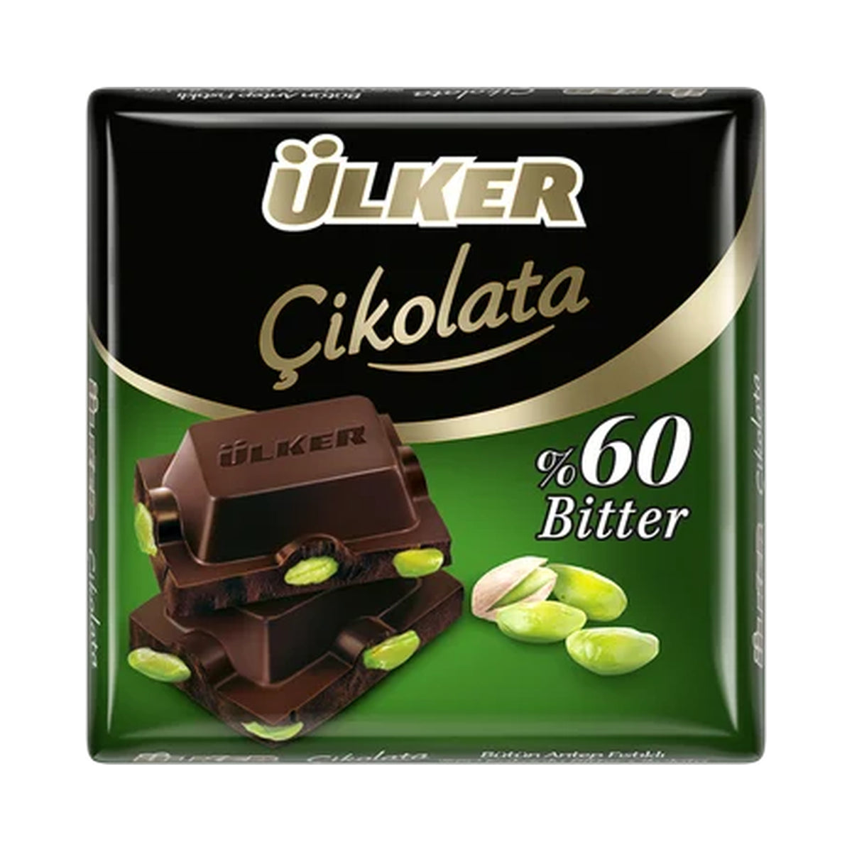 Ulker Dark Chocolate with Pistachios 70 g (Case of 6)