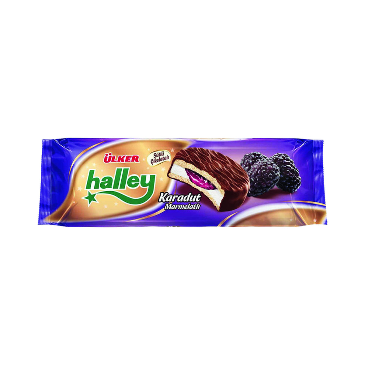 Ulker Halley Blackberry Marshmallow Sandwich Biscuits 240 g