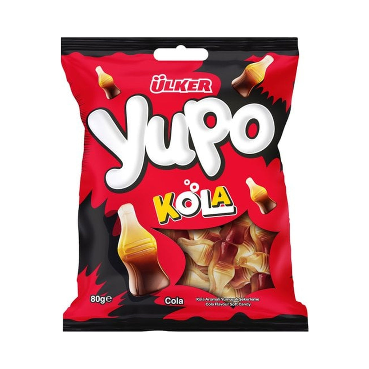 Ulker Yupo Cola Gummies 80 g — product packaging on white background
