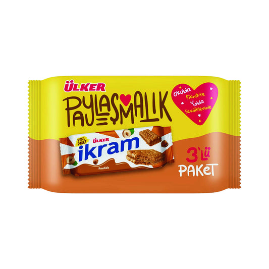 Ulker Ikram Hazelnut Cream Sandwich Biscuits 3 x 84 g