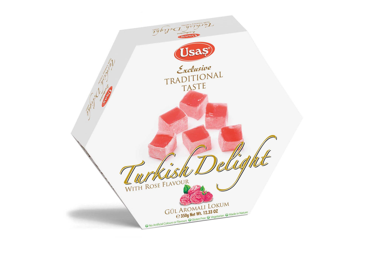 Usas Hexagonal Rose Flavored Turkish Delight 227 g