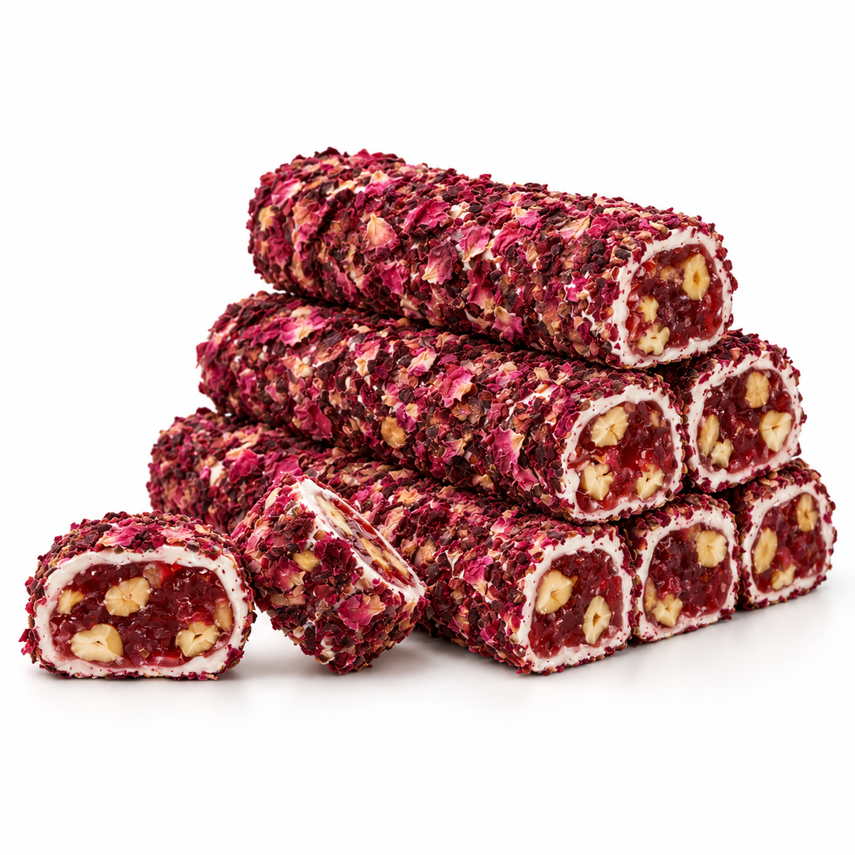 Hasan Aga Rose Petal Pomegranate Hazelnut Turkish Delight 3 kg 6-Pack (Case of 6)