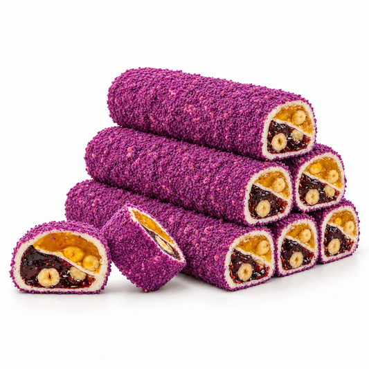 Hasan Aga Purple Cake Pomegranate Lemon Hazelnut Turkish Delight 2.5 kg 6-Pack (Case of 6)