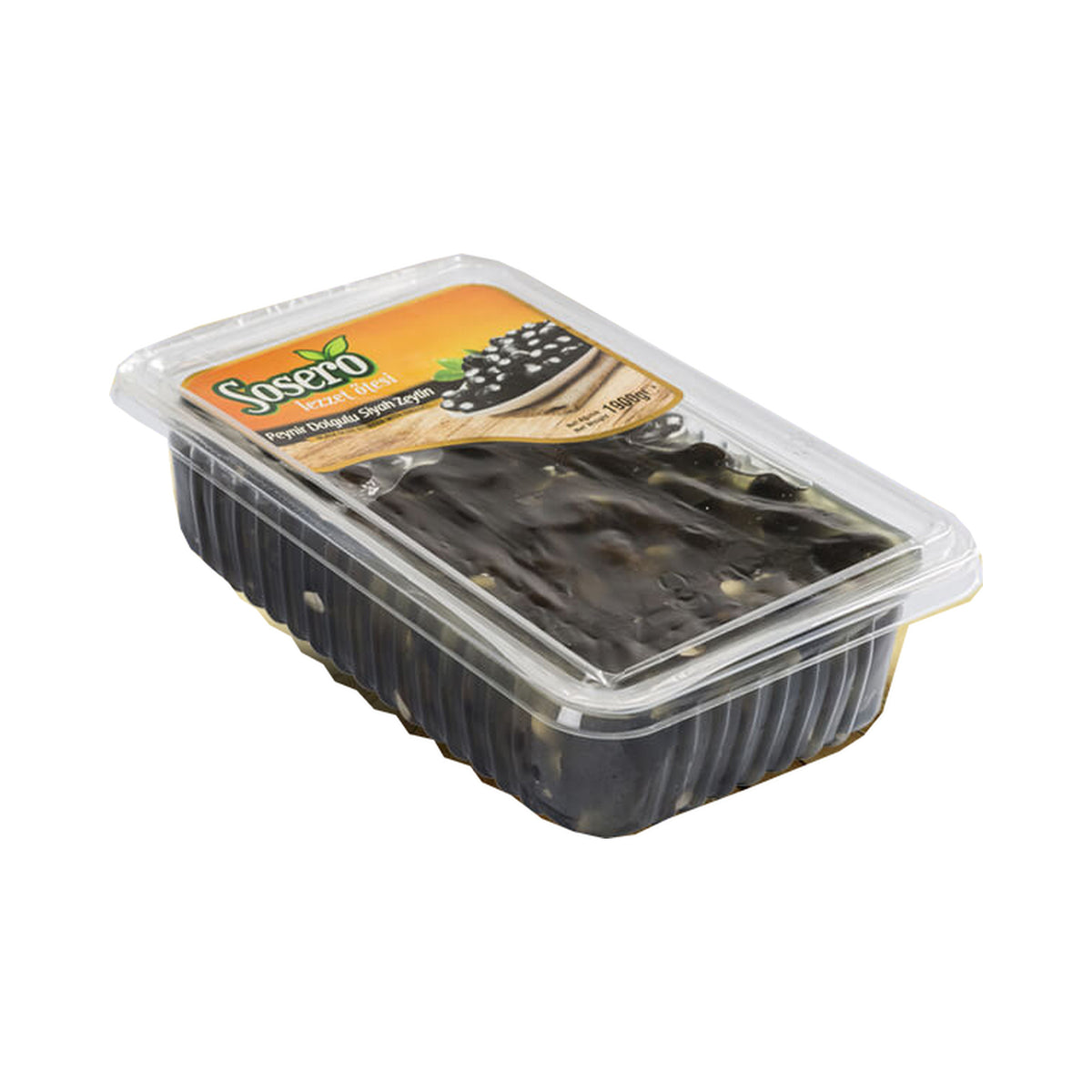 Sosero Cheese Stuffed Black Olives in Vacuum Tray 1900 g