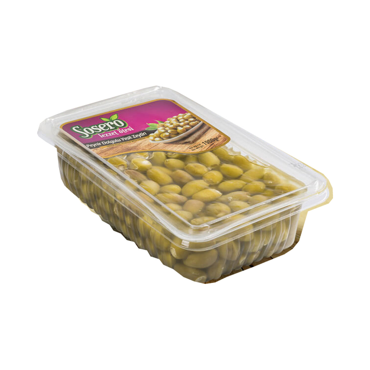 Sosero Cheese Stuffed Green Olives in Vacuum Tray 1900 g